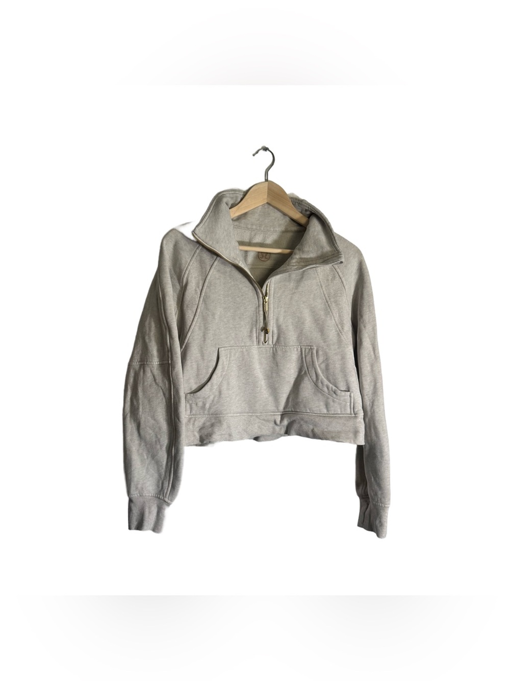 Lululemon Scuba Oversized Half Zip Women's M/L Heathered Grey Gold Athleisure - Picture 5 of 5